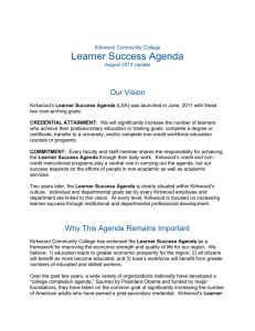 Learner Success Agenda  Our Vision