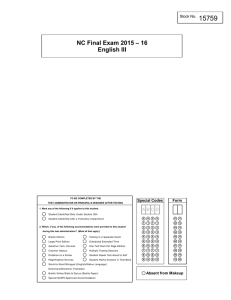 15759 NC Final Exam 2015 – 16 English III Form