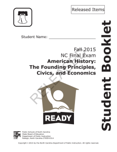 RELEASED Student Booklet Fall 2015 NC Final Exam