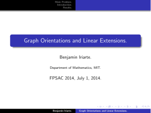 Graph Orientations and Linear Extensions. Benjamin Iriarte. FPSAC 2014, July 1, 2014.