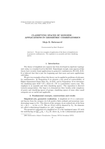 CLASSIFYING SPACES OF MONOIDS – APPLICATIONS IN GEOMETRIC COMBINATORICS Maja D. Rabrenovi´ c