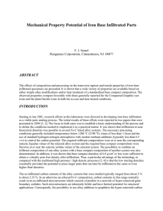 Mechanical Property Potential of Iron Base Infiltrated Parts ABSTRACT  F. J. Semel
