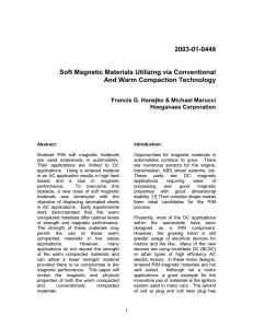 2003-01-0448  Soft Magnetic Materials Utilizing via Conventional And Warm Compaction Technology