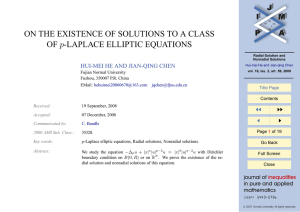 ON THE EXISTENCE OF SOLUTIONS TO A CLASS JJ J