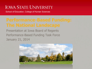 Performance-Based Funding: The National Landscape Presentation at Iowa Board of Regents