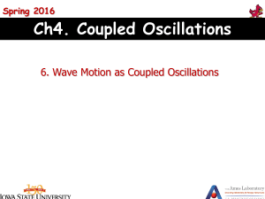 Ch4. Coupled Oscillations 6. Wave Motion as Coupled Oscillations Spring 2016 3/1/2016