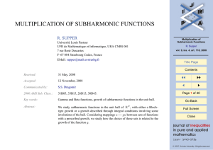 MULTIPLICATION OF SUBHARMONIC FUNCTIONS R. SUPPER