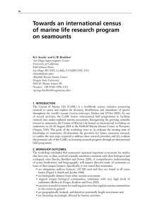 Towards an international census of marine life research program on seamounts K.I. Stocks
