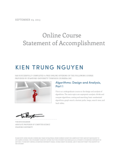 Online Course Statement of Accomplishment KIEN TRUNG NGUYEN SEPTEMBER 03, 2013