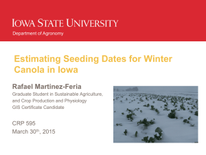 Estimating Seeding Dates for Winter Canola in Iowa Rafael Martinez-Feria