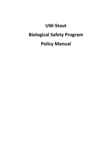 UW-Stout Biological Safety Program Policy Manual