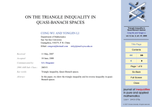 ON THE TRIANGLE INEQUALITY IN QUASI-BANACH SPACES JJ II