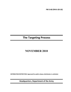 The Targeting Process  NOVEMBER 2010 Headquarters, Department of the Army