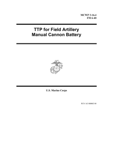 TTP for Field Artillery Manual Cannon Battery MCWP 3-16.4