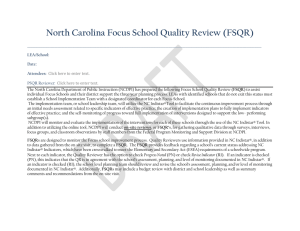 North Carolina Focus School Quality Review (FSQR)