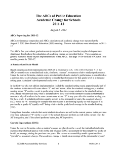The ABCs of Public Education Academic Change for Schools 2011-12 August 2, 2012