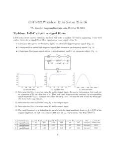 PHYS-222 Worksheet 12 for Section 25 &amp; 36