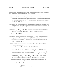 Solutions to Exam I Stat 511  Spring 2000