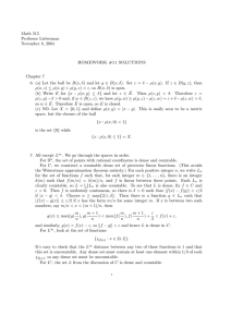 Math 515 Professor Lieberman November 8, 2004 HOMEWORK #11 SOLUTIONS