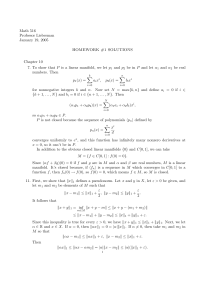 Math 516 Professor Lieberman January 19, 2005 HOMEWORK #1 SOLUTIONS