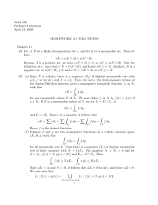Math 516 Professor Lieberman April 24, 2009 HOMEWORK #7 SOLUTIONS