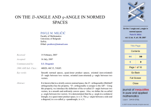 ON THE B-ANGLE AND g-ANGLE IN NORMED SPACES JJ J