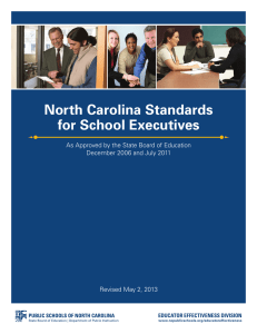 North Carolina Standards for School Executives December 2006 and July 2011