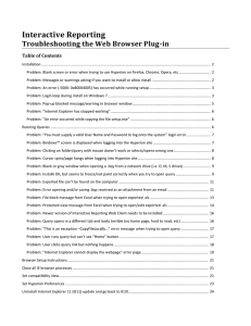 Interactive Reporting Troubleshooting the Web Browser Plug-in Table of Contents