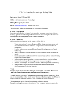 ICT-710 Learning Technology: Spring 2014 Course Description