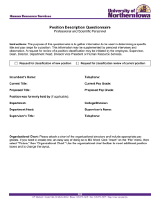 Position Description Questionnaire  Professional and Scientific Personnel