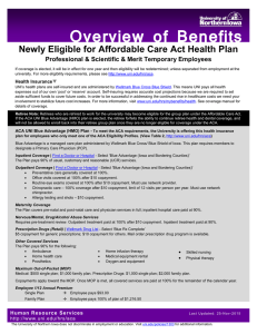 Newly Eligible for Affordable Care Act Health Plan