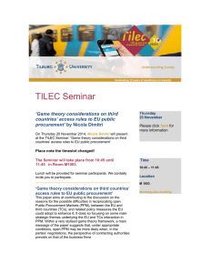 TILEC Seminar ‘Game theory considerations on third procurement’