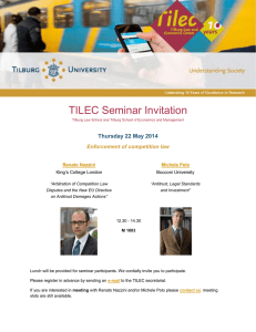 TILEC Seminar Invitation  Thursday 22 May 2014 Enforcement of competition law