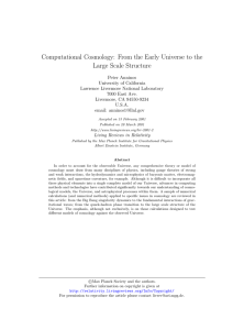 Computational Cosmology: From the Early Universe to the Large Scale Structure