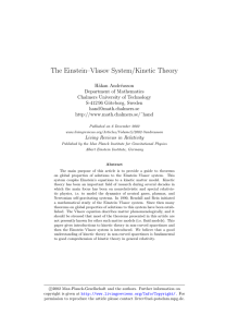 The Einstein–Vlasov System/Kinetic Theory