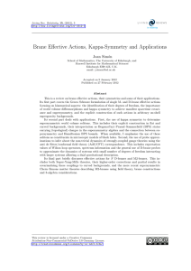 Brane Effective Actions, Kappa-Symmetry and Applications Joan Sim´ on
