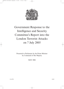 Government Response to the Intelligence and Security Committee’s Report into the