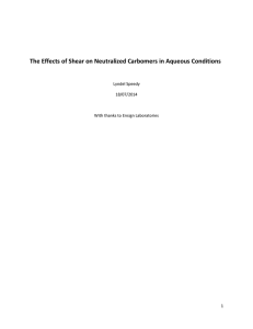 The Effects of Shear on Neutralized Carbomers in Aqueous Conditions 18/07/2014