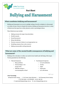 What constitutes bullying and harassment?