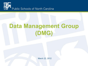 Data Management Group (DMG) March 22, 2012
