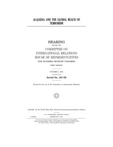 ( AL-QAEDA AND THE GLOBAL REACH OF TERRORISM HEARING