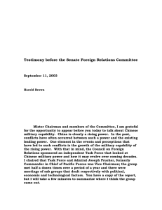Testimony before the Senate Foreign Relations Committee