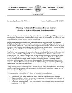 Opening Statement of Chairman Duncan Hunter