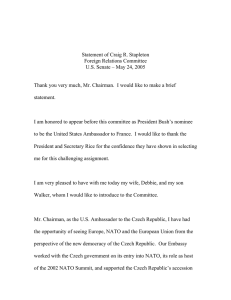 Statement of Craig R. Stapleton Foreign Relations Committee