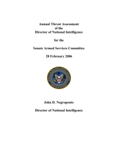 Annual Threat Assessment of the Director of National Intelligence