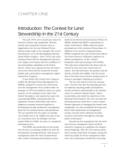Introduction: The Context for Land Stewardship in the 21st Century CHAPTER ONE