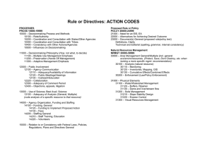 Rule or Directives: ACTION CODES
