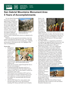 San Gabriel Mountains Monument Area 5 Years of Accomplishments