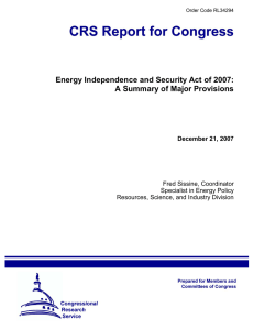 Energy Independence and Security Act of 2007: December 21, 2007