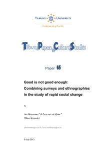 Paper  Good is not good enough: Combining surveys and ethnographies